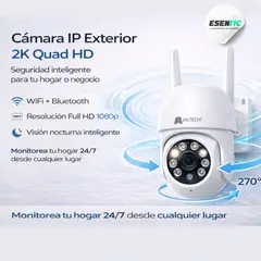 JALTECH - Cámara IP Exterior Domo 2K Quad HD con Movimiento y Visión Nocturna