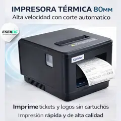 XPRINTER - Impresora Térmica Pos Usb 80mm Corte Autom Negro 24v