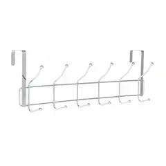 GENERICO - Perchero Metalico De Puerta 6 Ganchos Bolsos Ropa Organizado