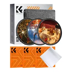 K&F CONCEPT - Kit de 3 filtros estrella de 82mm (4,6,8 puntos)