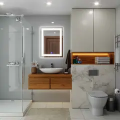 GENERICO - Espejo De Baño Indus 80X60Cm Con Luz Led Profesional Blanca
