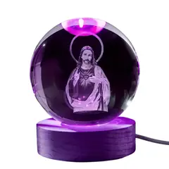SKY - Lámpara de Noche 3D Bola de Cristal 6 cm – Decoración Elegante con Luz LED #2