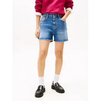 TOMMY HILFIGER - Bermudas azul denim Mom de corte regular Tommy Jeans