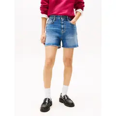 TOMMY HILFIGER - Bermudas azul denim Mom de corte regular