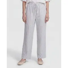 PATPRIMO - Pantalón De Silueta Recta Con Cordón  Para Mujer Blanco