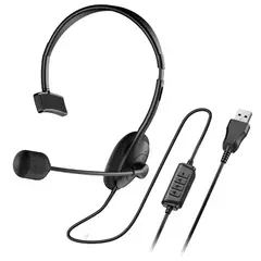 GENIUS - Diadema Monoaural Audífono con Micrófono para PC y Call Center