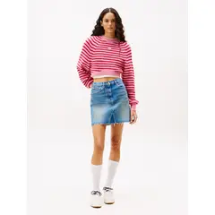 TOMMY HILFIGER - Falda azul mom con 5 bolsillos