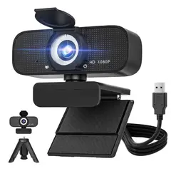 GENERICO - Cámara web HD 1080P para PC con enfoque automático y micrófono de cancelación de ruido