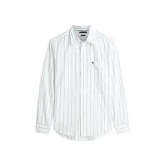 TOMMY HILFIGER - Camisa blanca a rayas de corte amplio