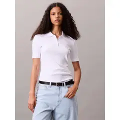 CALVIN KLEIN - Polo blanco con insignia