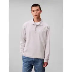 CALVIN KLEIN - Polo gris de manga larga con tejido Sacos / Saco tejido grueso aterciopelado