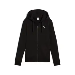 PUMA - Hoodie Original Ess Logo Full-Zip Negro Para Mujer