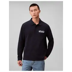 CALVIN KLEIN - Polo azul de manga larga con tejido Sacos / Saco tejido grueso aterciopelado