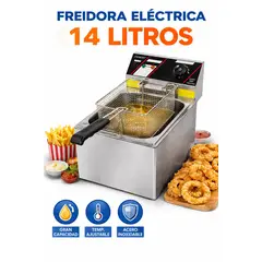 SANKEY - Freidora de Aceite Profesional 14 Litros Acero Inoxidable