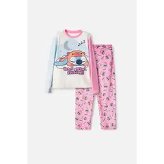 DISNEY - Pijama de Stitch y Capybara multicolor para niña