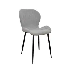 BONNO - Silla Comedor Fija Tela Gris Sol
