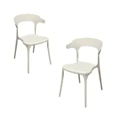 DISTRIONLINE - Set De Sillas Plásticas Génova Blanco X2