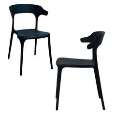DISTRIONLINE - Set De Sillas Plásticas Génova Negro X2