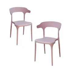 DISTRIONLINE - Set De Sillas Plásticas Génova Rosa X2