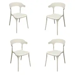 DISTRIONLINE - Set De Sillas Plásticas Génova Blanco X4