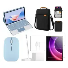 GENERICO - Estuche Teclado + Mouse + Bolso + Vidrio + Lapiz Para IPAD A16 11TH AÑO 2025
