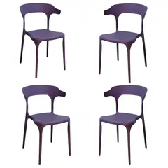 DISTRIONLINE - Set De Sillas Plásticas Génova Morado X4