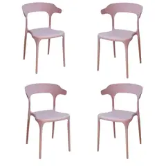 DISTRIONLINE - Set De Sillas Plásticas Génova Rosa X4