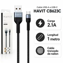 UGREEN - Cable de Datos y Carga De USB A - TIPO C / 2.1 Para Smartphone, 1 Metro, Negro - Azul