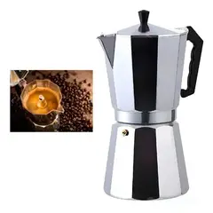 GENERICO - Cafetera Moka Italiana 6 Tasas Coffee - Greca Plateado 0