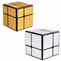 QIYI - Cubo 2X2 Rubik espejo Rompecabezas dorado y plateado