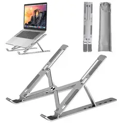 STAND - Soporte Premium Plateado Para Portátil Laptop MacBook en Aluminio Plegable