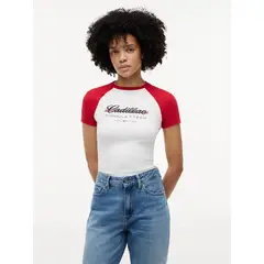 TOMMY HILFIGER - Camiseta blanca TH x Cadillac Formula 1® Team con mangas raglán