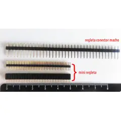 GENERICO - Mini Regleta Macho-Hembra 40×1 Pines 1.1mm para Cableado Electrónico Paquete x 3 Unidades