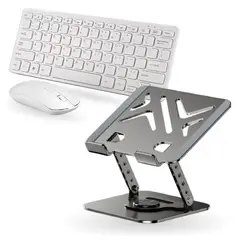 INNOVA - Soporte Elevador Laptop 360 Aluminio Con Teclado Y Mouse Slim