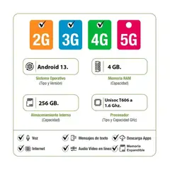 ZTE - Celular Blade V70 Max RAM 4 GB 256 GB Dorado