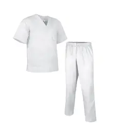 007PLUS - Uniforme en antifluido blanco sin bolsillos