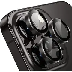 GENERICO - Set Lentes Protectores Premium para Cámara compatible con iPhone 16 Pro Max Negro
