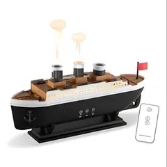 COLME TECHNOLOGY HOME - Humidificador Barco Titanic Difusor Aromas Luces Led 250ml Negro