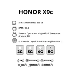 HONOR - Celular X9C 8Gb Ram 256Gb 5G Negro + Obsequio Audifonos Genius