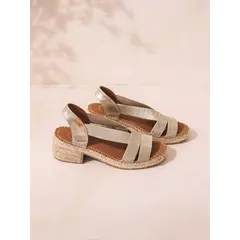 TONI PONS - Alpargata de mujer con tacón ancho y elásticos metalizados DAMA