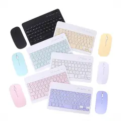 GENERICO - Kit Teclado Bluetooth + Mouse Recargable Colores Tablet iPad