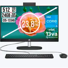HP - Todo en Uno 24-Cr Intel Core I5-1334u Ssd 512Gb Ram 24Gb Fhd 24