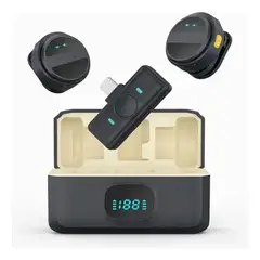 SPEED SONG - Micrófono Corbatero Inalámbrico para Celular 20 Metros Sistema Lavalier con 2 Micrófonos