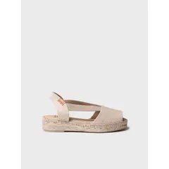 TONI PONS - Alpargata de mujer en piel con cuña y elásticos para un calce más ancho TALA