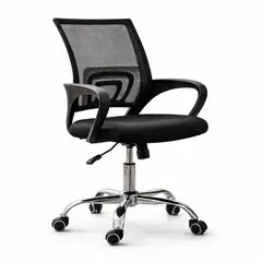 TECNOHOGAR JS - Silla Ejecutiva Ergonómica Giratoria Oficina Negra Ajustable con Ruedas y Soporte Lumbar