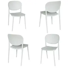 GENERICO - Set De Sillas Monza En Polipropileno Color Blanco X4