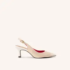 MARIO HERNANDEZ - Tacones Capital Con Correa Beige Blanco Glamour