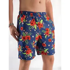 SHAKTIS - Pantaloneta Estampada Antifluido Azul Oscuro 1314