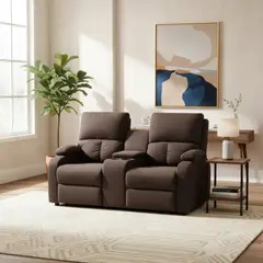 ELITE LIVING - SOFA REC AMBER 2P CONSOLA MICROFIBRA CHOCOLATE