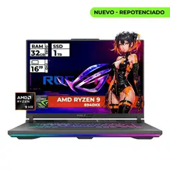 ASUS - PORTATIL GAMER ROG RYZEN 9-8940HX 32GB RAM 1TB SSD RTX 5060 16'' FHD